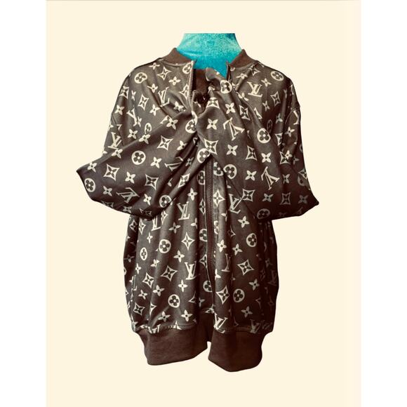 JACKET: Brown & Tan Monogram Design w/Zipper NWT - Picture 9 of 17